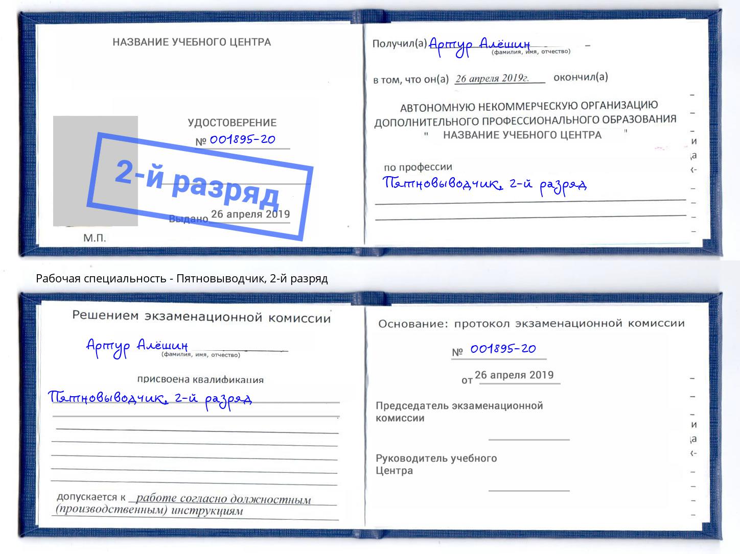 корочка 2-й разряд Пятновыводчик Сухой Лог
